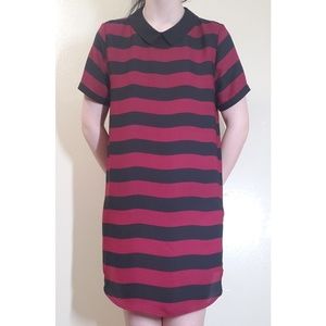 Striped peter pan collar dress